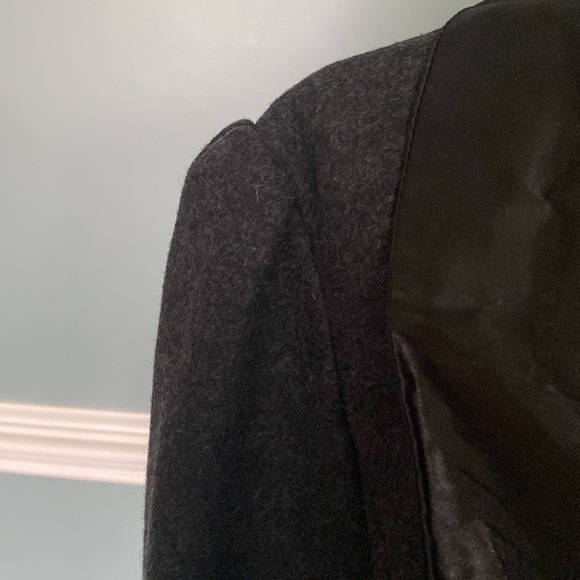 Y2K BKE Women’s Wool Blend Gray Cropped Peplum Embellished Tuxedo Blazer L - Picture 3 of 7